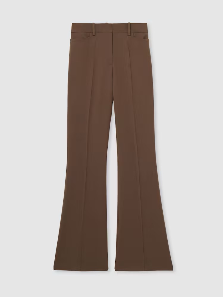 Reiss Gabi Flared Suit Trousers In Mink Neutral
